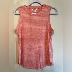 Athleta Breezy‎ Striped Tank Top Size Small Gym Athletic Yoga Pink Coral Running